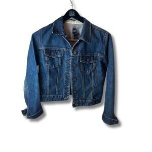 GAP Denim Jean Jacket Women’s Large Blue Classic Button Front 100% Cotton